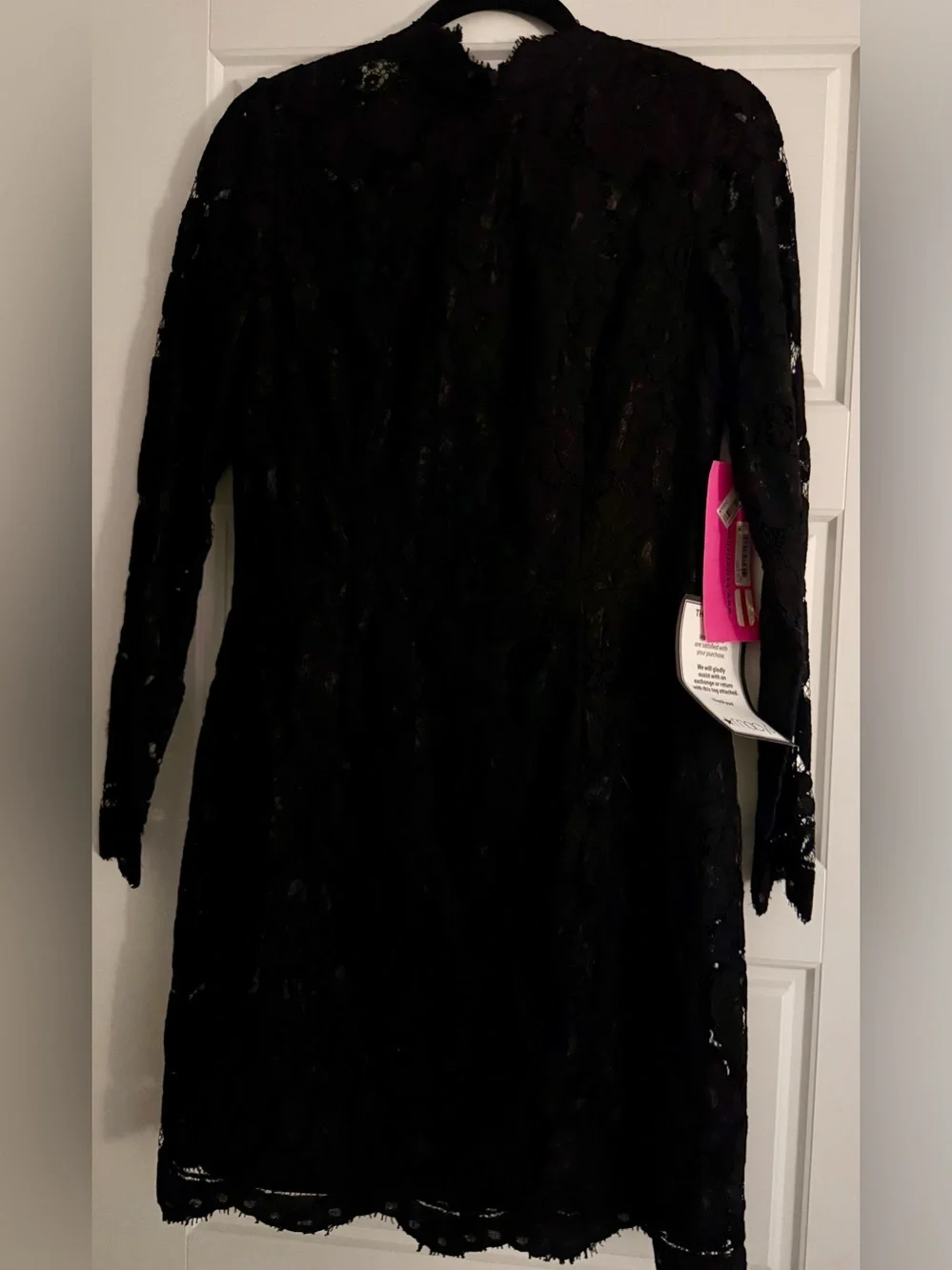 NWT Betsey Johnson Black Lace Long-Sleeve High-Neck Dress